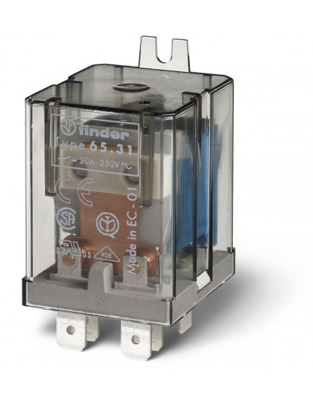 RELAIS DE PUISSANCE 1NO FASTON 250 30A SOUS 250VAC 48VAC INTERVALLE ? 3MM SANS PATTE FINDER 335797