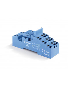 SUPPORT POUR RELAIS 5533 BORNES A RESSORT TYPE PUSH IN MONTAGE RAIL 35 MM ETRIER METALLIQUE FINDER 402659