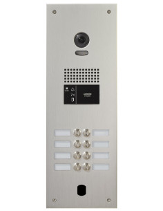 Platine vidéo monobloc GT alu naturel 8 BP d'appel avec électronique incluse AIPHONE PA8BV 200296
