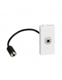 Prise Jack femelle 3,5mm pré-connectorisée Mosaic 1 module blanc LEGRAND 078779