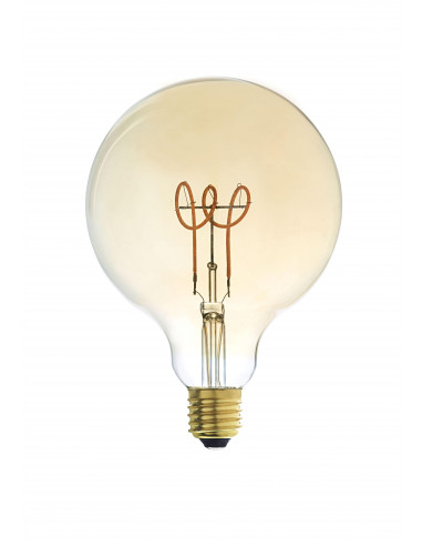 Lampe déco globe E27 LED 3,5W 2200K 130lm, Cl.énerg.A, 25000H, dimmable, ambrée ARIC 20021