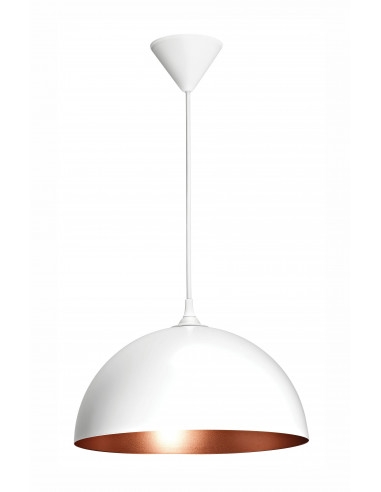 COMO Suspension E27 60W max, Ø335mm, acier blanc/int.cuivré, lampe non incl. ARIC 4208