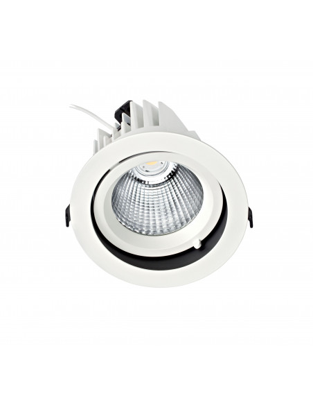 RANDY 2 Downlight rond, orientable, blanc, 70°, LED intég 25W 4000K 3000lm ARIC 50124