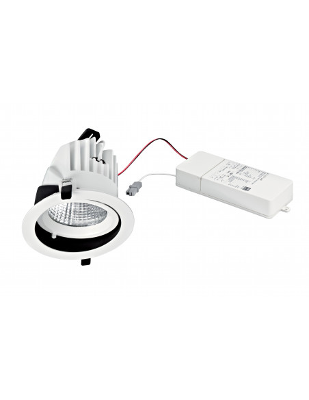 RANDY 4 Downlight rond, orientable, blanc, 70°, LED intég 38W 4000K 4000lm ARIC 50193