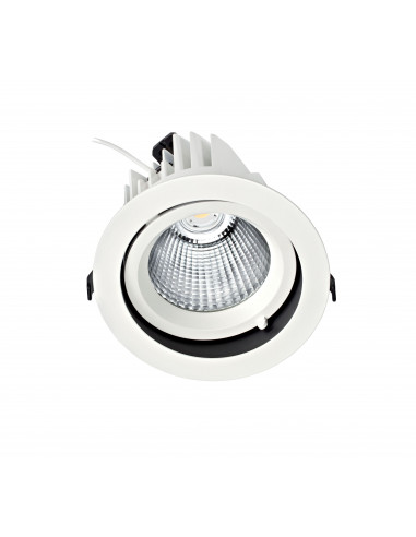 RANDY 4 Downlight rond, orientable, blanc, 70°, LED intég 38W 3000K 3900lm ARIC 50194