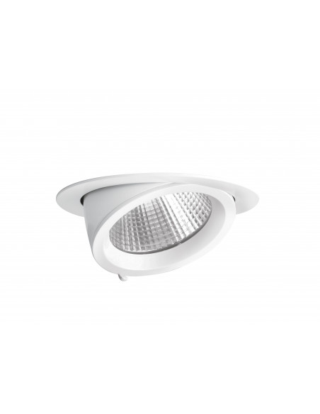 RANDY 4 Downlight rond, orientable, blanc, 70°, LED intég 38W 3000K 3900lm ARIC 50194