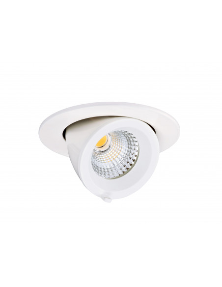 RANDY S Downlight rond, orientable, blanc, 36°, LED intég 7,5W 4000K 680lm ARIC 50443
