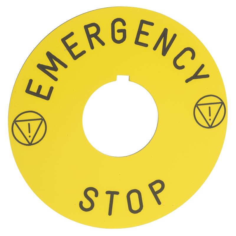 Harmony 9001K étiquette diam. 30 diam. 90 mm EMERGENCY STOP SCHNEIDER 9001KN8330