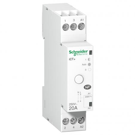 Acti9 iCT+ HC contacteur silencieux à commande manuelle 1P 20A 230VCA SCHNEIDER A9C15031