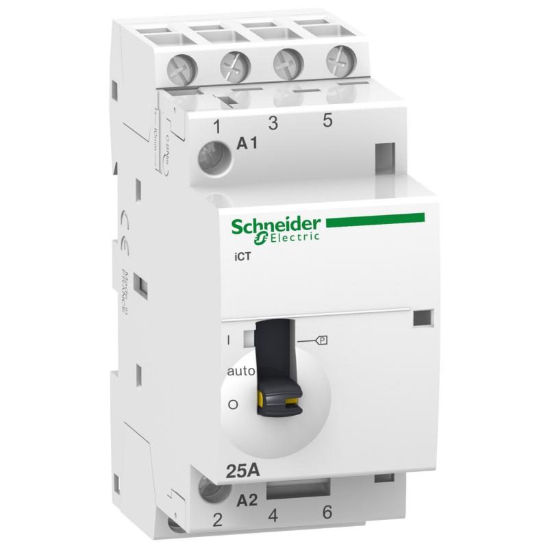 Acti9 iCT contacteur à commande manuelle 25A 4NO 230...240VCA 50Hz SCHNEIDER A9C21834