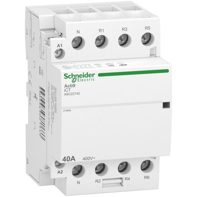 Acti9 iDT40 CT contacteur tête de groupe 40A 3P+N 4NF 230/240VAC 50HZ SCHNEIDER A9C22740