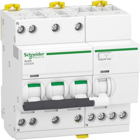 Acti9 iDD40K disjoncteur différentiel 3P+N C 25A 4500A/4,5A 300mA type AC SCHNEIDER A9DK5725