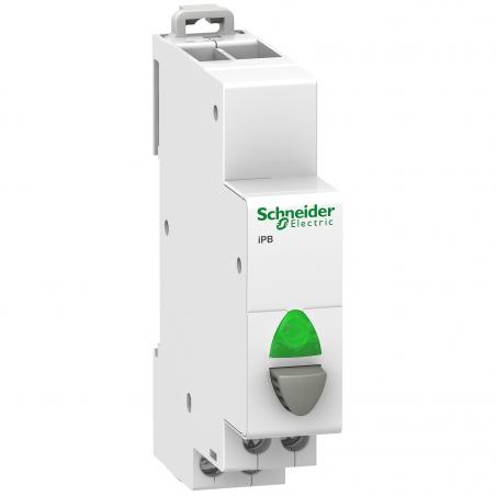 Acti9 iPB bouton-poussoir lumineux 1 NO gris + voyant vert 110...230VCA SCHNEIDER A9E18036