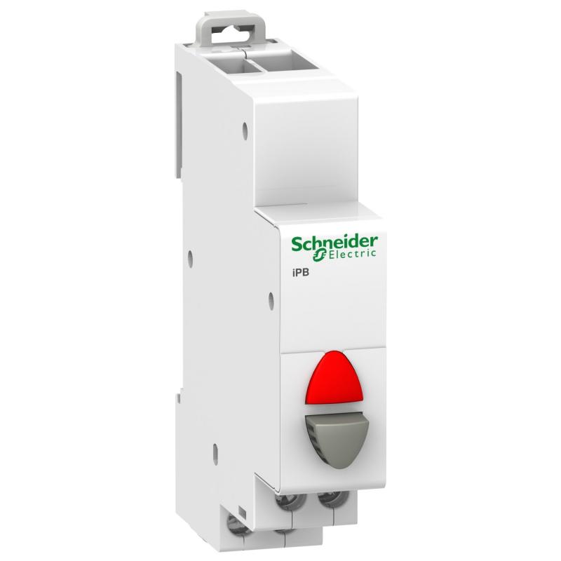 Acti9 iPB bouton-poussoir lumineux 1 NF gris + voyant rouge 110...230VCA SCHNEIDER A9E18037