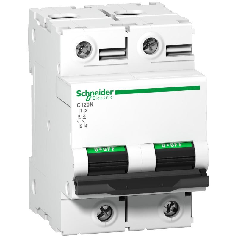 Disjoncteur C120N 2 Pôles 63 A courbe B 10 kA SCHNEIDER A9N18344