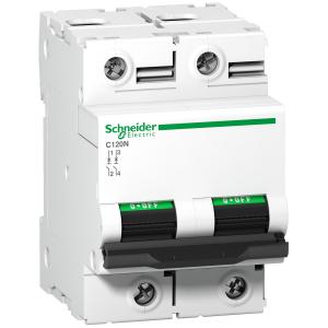 Disjoncteur C120N 2P 125 A courbe C 10 kA SCHNEIDER A9N18363 2