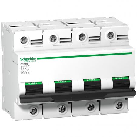 Disjoncteur C120N 4P 100 A courbe C 10 kA SCHNEIDER A9N18375