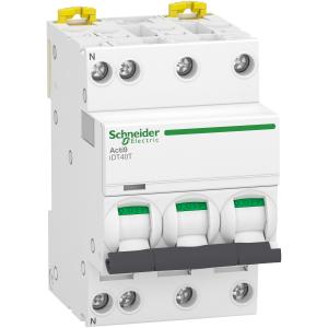 Disjoncteur modulaire Acti9 iDT40T 3P+N 32A courbe C 4500A/6kA SCHNEIDER A9P22732