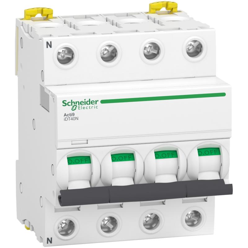 Acti9 iDT40N disjoncteur modulaire 4 Pôles 63A courbe C 6000A/10kA SCHNEIDER A9P24463