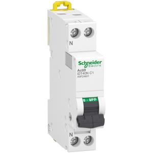 Acti9 iDT40N disjoncteur modulaire 1P+N C 1A 6000A/10kA SCHNEIDER A9P24601 2