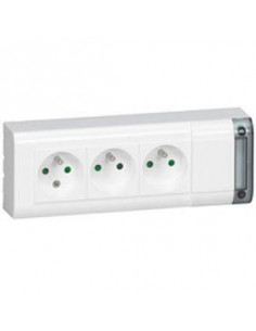 Bloc multiprise fixable 4x2P+T longueur 253mm à cabler blanc LEGRAND 050610