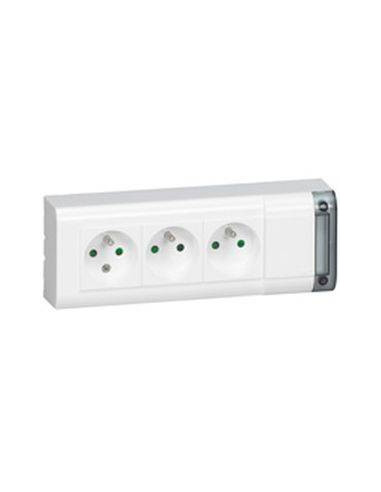 Bloc multiprise fixable 4x2P+T longueur 253mm à cabler blanc LEGRAND 050610