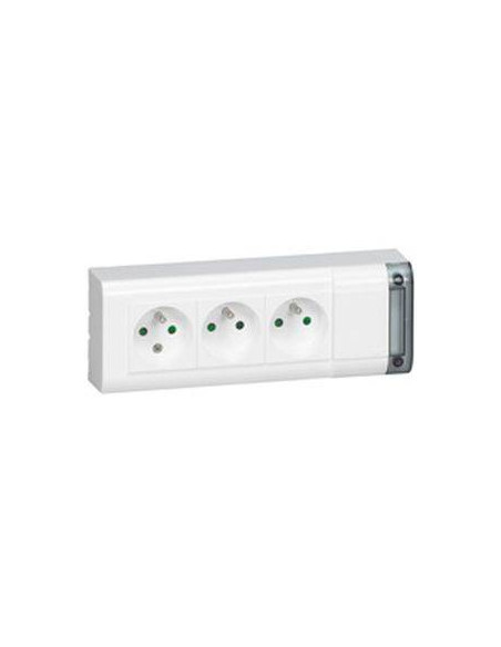 Bloc multiprise fixable 4x2P+T longueur 253mm à cabler blanc LEGRAND 050610