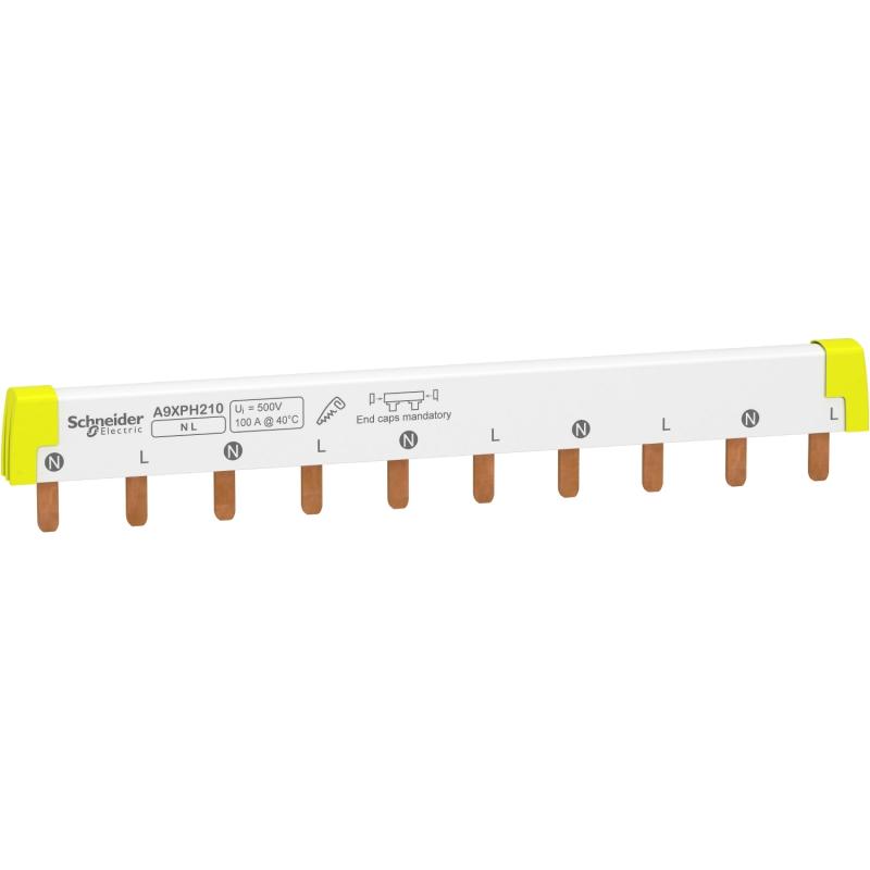 Acti9 iC60 peigne de raccordement à dents 2P 100A 10 modules de 18mm SCHNEIDER A9XPH210