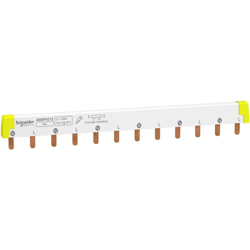 Acti9 iC60 peigne à dents 2 Pôles 100A 12 modules de 18mm SCHNEIDER A9XPH212