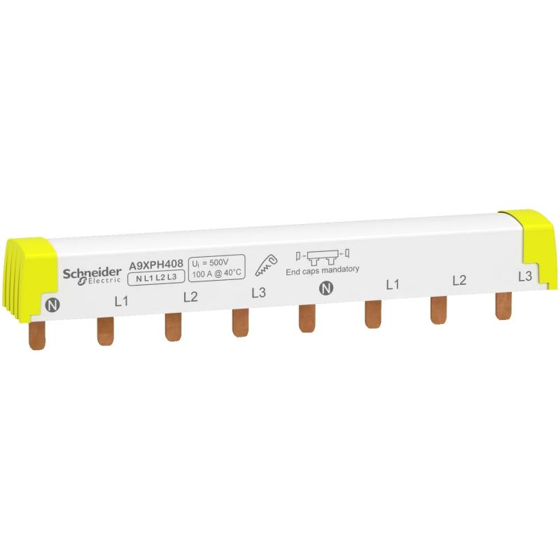 Acti9 iC60 peigne de raccordement à dents 4P 100A 8 modules de 18mm SCHNEIDER A9XPH408