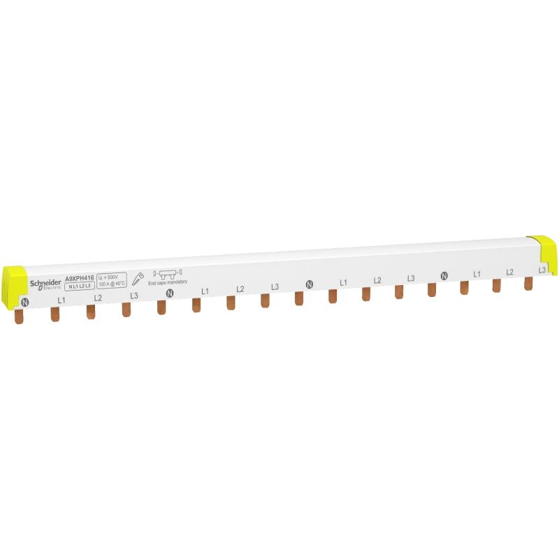 Acti9 iC60 peigne de raccordement à dents 4P 100A 16 modules de 18mm SCHNEIDER A9XPH416