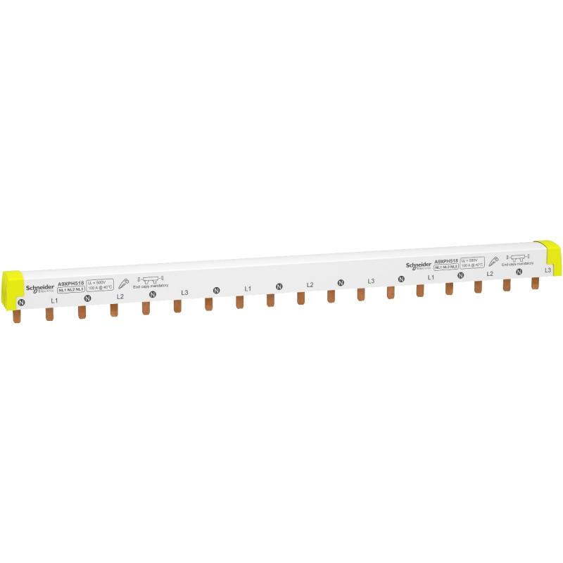 Acti9 iC60 peigne à dents 3 x N+P 100A 18 modules de 18mm SCHNEIDER A9XPH518