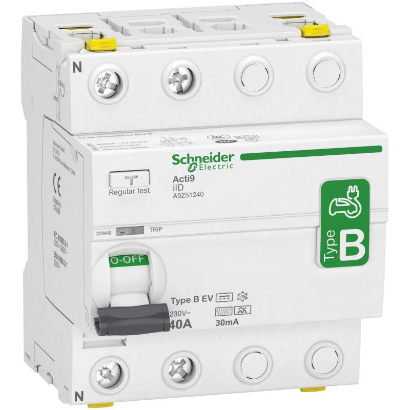 Acti9 iID interrupteur différentiel 2P 40A 30mA type B EV 230V SCHNEIDER A9Z51240