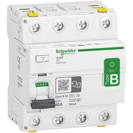 Acti9 iID interrupteur différentiel 4 Pôles 40A 30mA type B SI 400V SCHNEIDER A9Z61440
