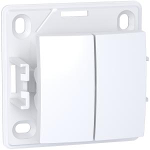 Alréa Double poussoir O F blanc polaire SCHNEIDER ALB61083P 2