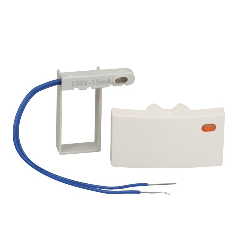 Alréa Kit voyant demi touche + lampe à néon 230V 1,5mA blanc polaire SCHNEIDER ALB61416P