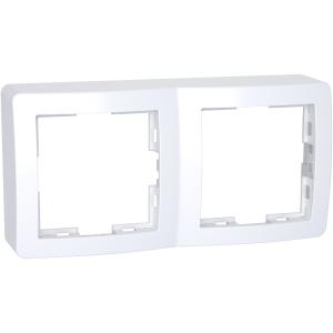 Alréa Cadre saillie standard double 62x124mm profondeur 31mm blanc polaire SCHNEIDER ALB61442P 2