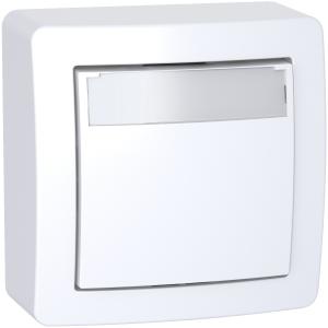 Alréa poussoir avec porte étiquette complet blanc polaire SCHNEIDER ALB62062P 2