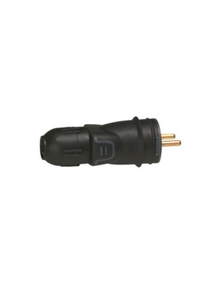Fiche mâle caoutchouc 2P+T 16A IK08 à connexion automatique IP44 LEGRAND 050440