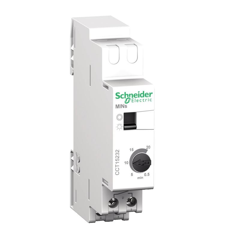 Acti9 MINs minuterie 30s..20mn contact 16A/230Vca marche forcée SCHNEIDER CCT15232