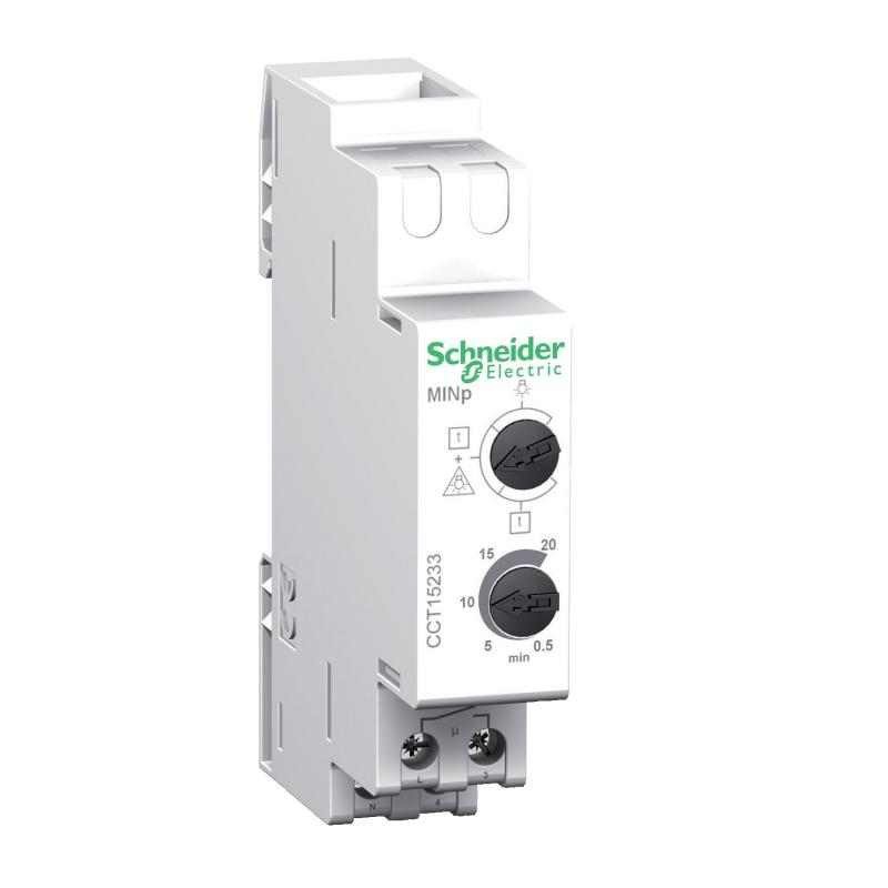 Acti9 MINp minuterie 30s..20mn/1h contact 16A/230Vca fonction télérupteur SCHNEIDER CCT15233