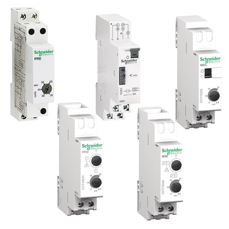 Acti9 MINp minuterie 30s..20mn/1h contact 16A/230Vca fonction télérupteur SCHNEIDER CCT15233