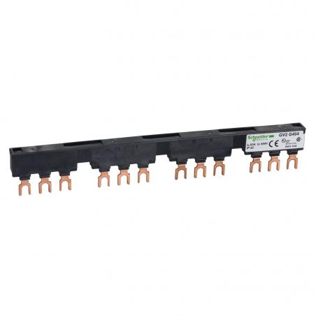 TeSys GV jeu de barre tripolaire 63A 4 dérivations pas 54 mm SCHNEIDER GV2G454
