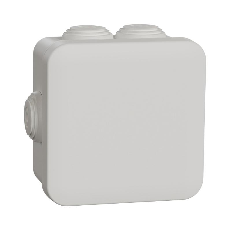 Mureva Box boite de dérivation avec embouts 80x80x45 IP55 blanc polaire SCHNEIDER IMT05024