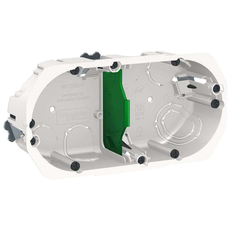 Multifix boîte d'encastrement diam.67mm prof 40mm 2 postes entraxe 71 mm SCHNEIDER IMT35924
