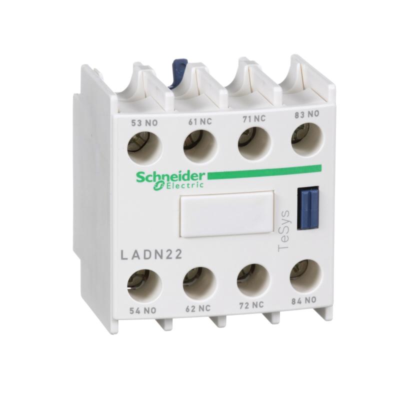 TeSys D bloc contacts auxiliaires frontaux 2F+2O bornes vis-étriers SCHNEIDER LADN22