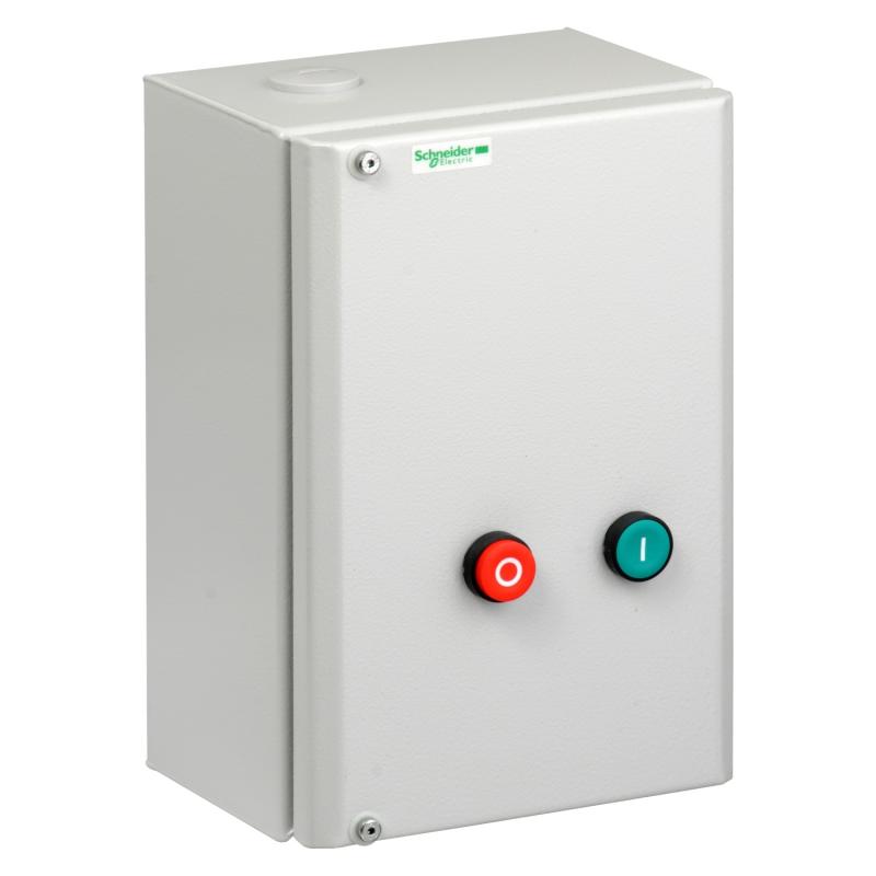 COFFRET DEMARREUR METALLIQUE 1S TESYS 65A BOBINE 380V AVEC BOUTONS SCHNEIDER LE1D65AQ7