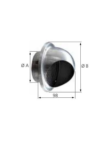 PRISE D'AIR INOX EN DIAMETRE 160MM-ATLANTIC 461004