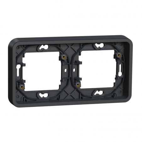 Mureva Styl Cadre 2 postes horizontal encastré IP55 IK08 gris SCHNEIDER MUR34101