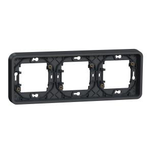 Mureva Styl Cadre 3 postes horizontal encastré IP55 IK08 gris SCHNEIDER MUR34109 2